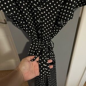 Polka Dot Button-Down Dress